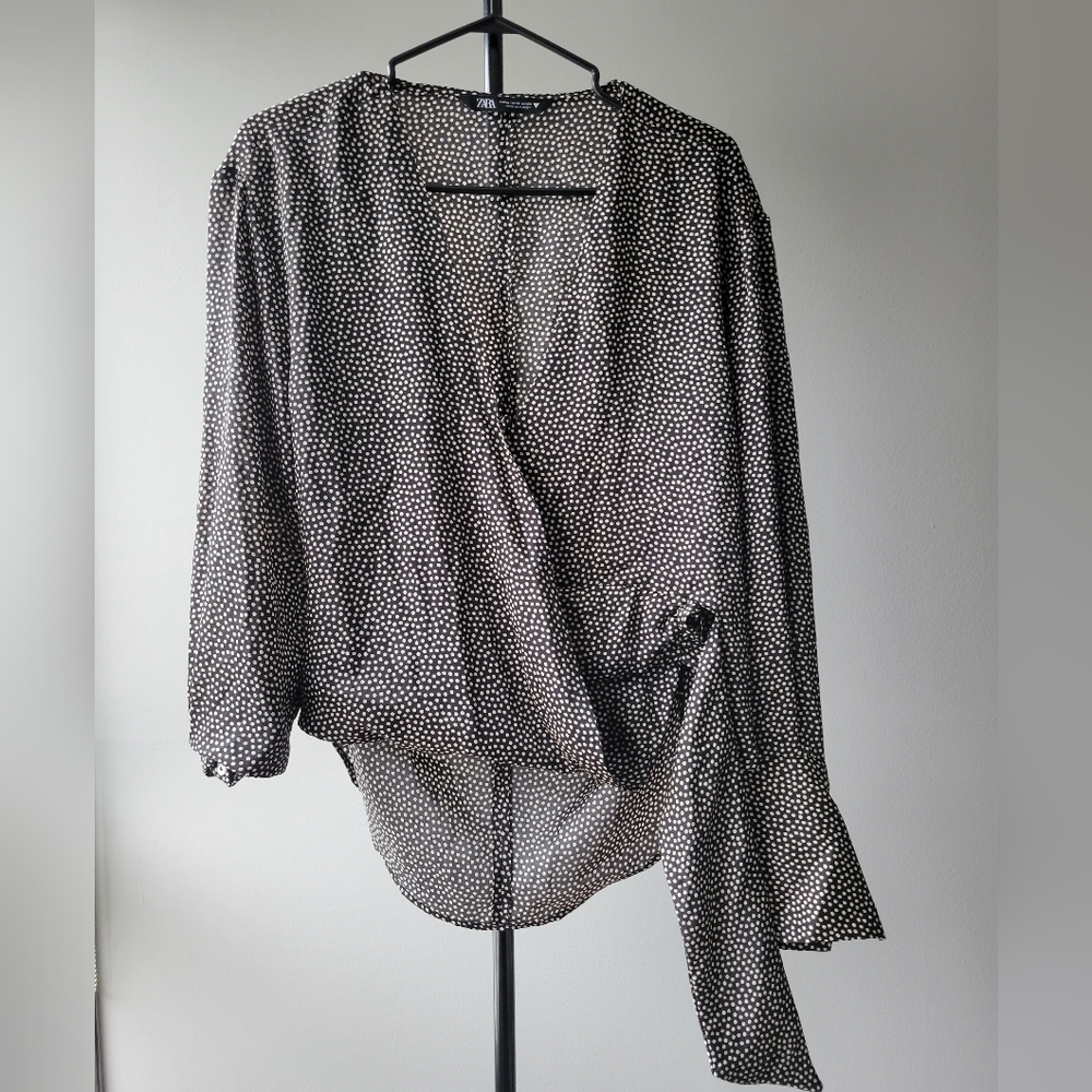 Zara polka dot print blouse